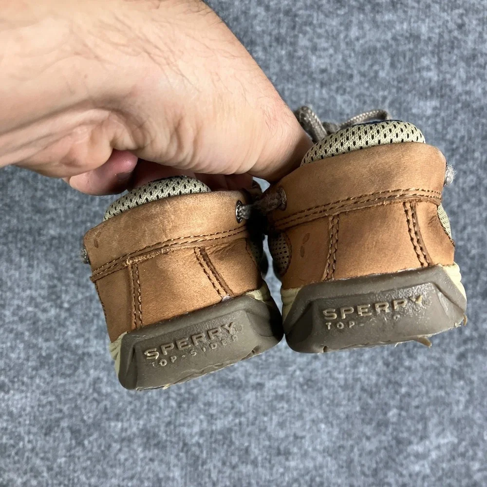 Sperry Boat Shoes Toddler Size 9.5M‎ Brown Leather Mesh Lanyard Casual Loafers